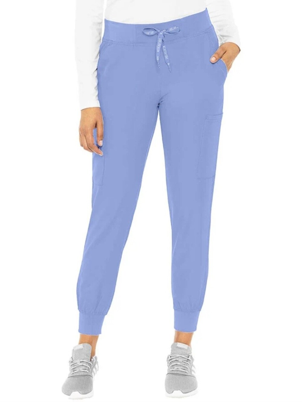 Med Couture Insight Ciel Blue 6-Pocket Cargo Jogger Scrub Pants Women's Size XL